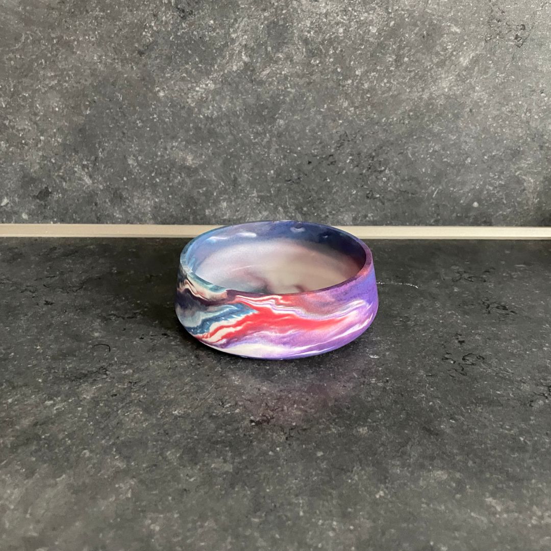Runde Schale bunt marmoriert