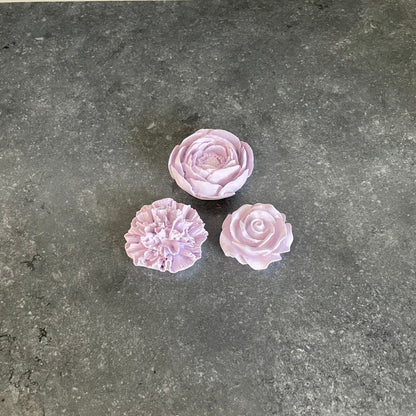 3er Set Blumen - Rose, Nelke, Pfingstrose