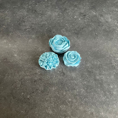 3er Set Blumen - Rose, Nelke, Pfingstrose