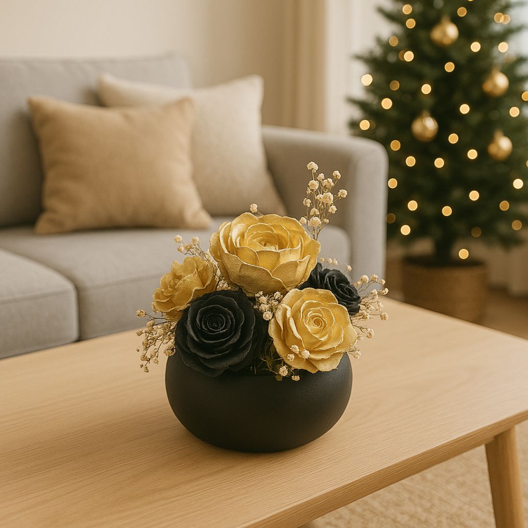 Weihnachtsblumengesteck – elegant & handgefertigt