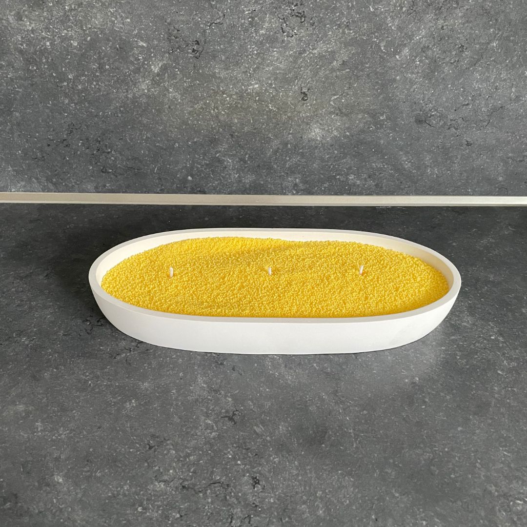 Großes Set - Ovale Schale mit Kerzensand