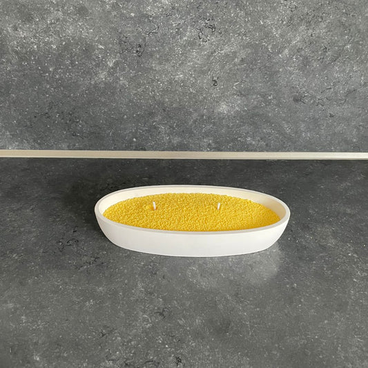 Kleines Set - Ovale Schale mit Kerzensand