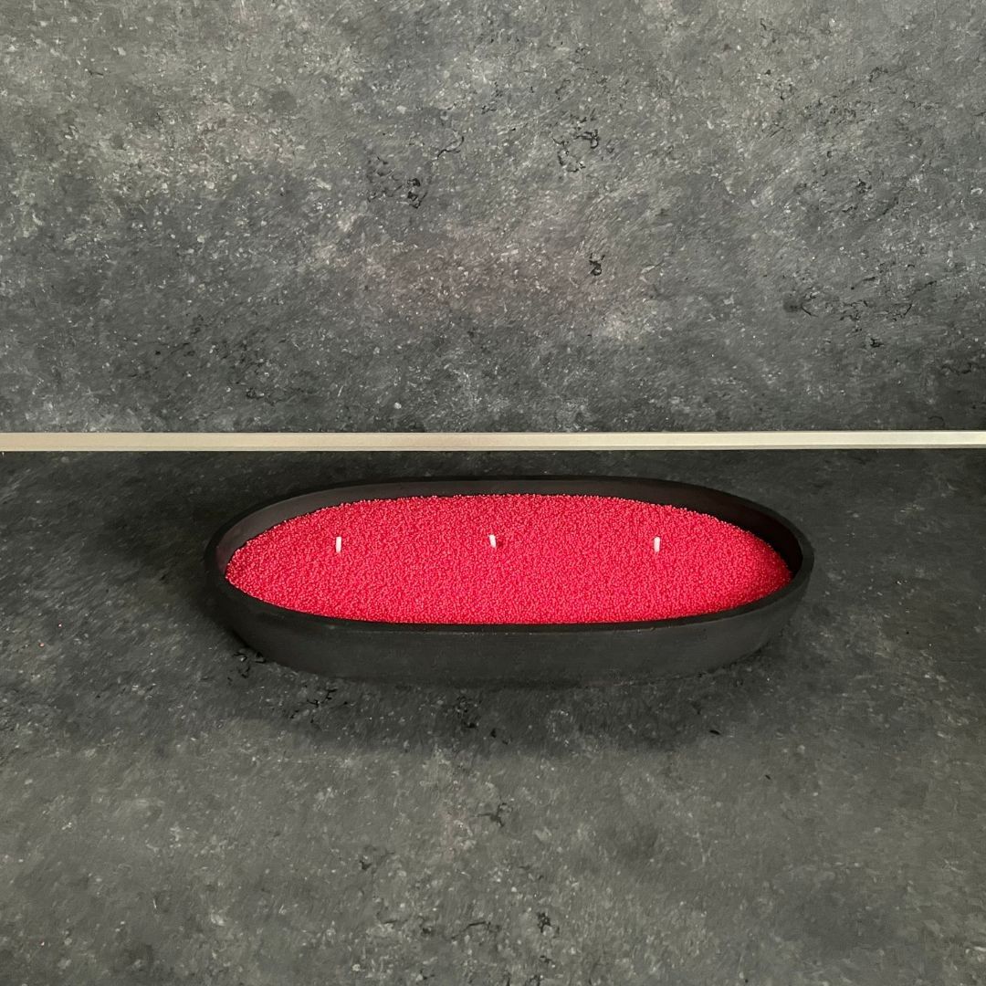 Großes Set - Ovale Schale mit Kerzensand