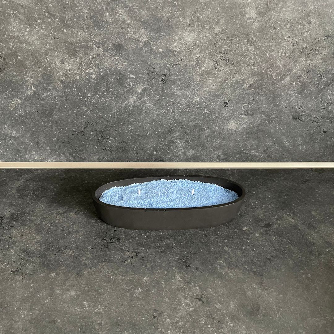 Kleines Set - Ovale Schale mit Kerzensand